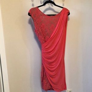coral lace dress